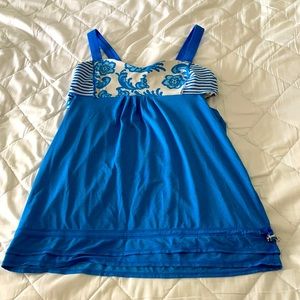 Lulu Back on Track tank with built in bra.